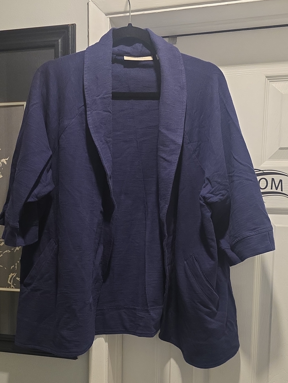 Sejour Navy Blue Open Front Cardigan